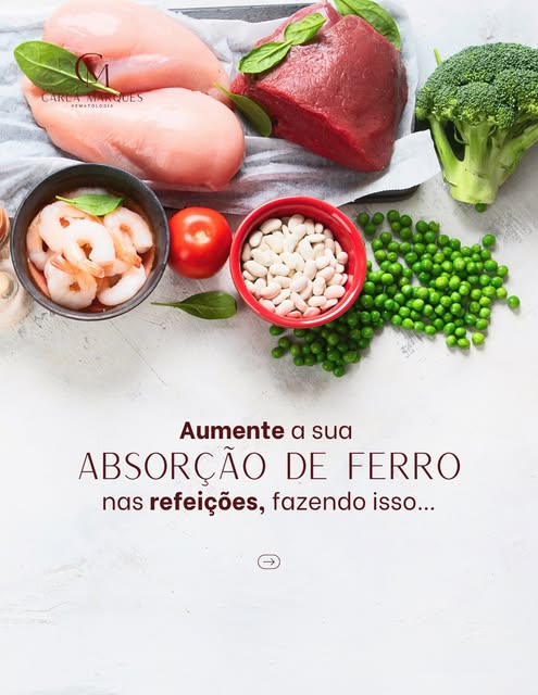 Post do Instagram: Aumente a sua absorção de ferro nas refeições